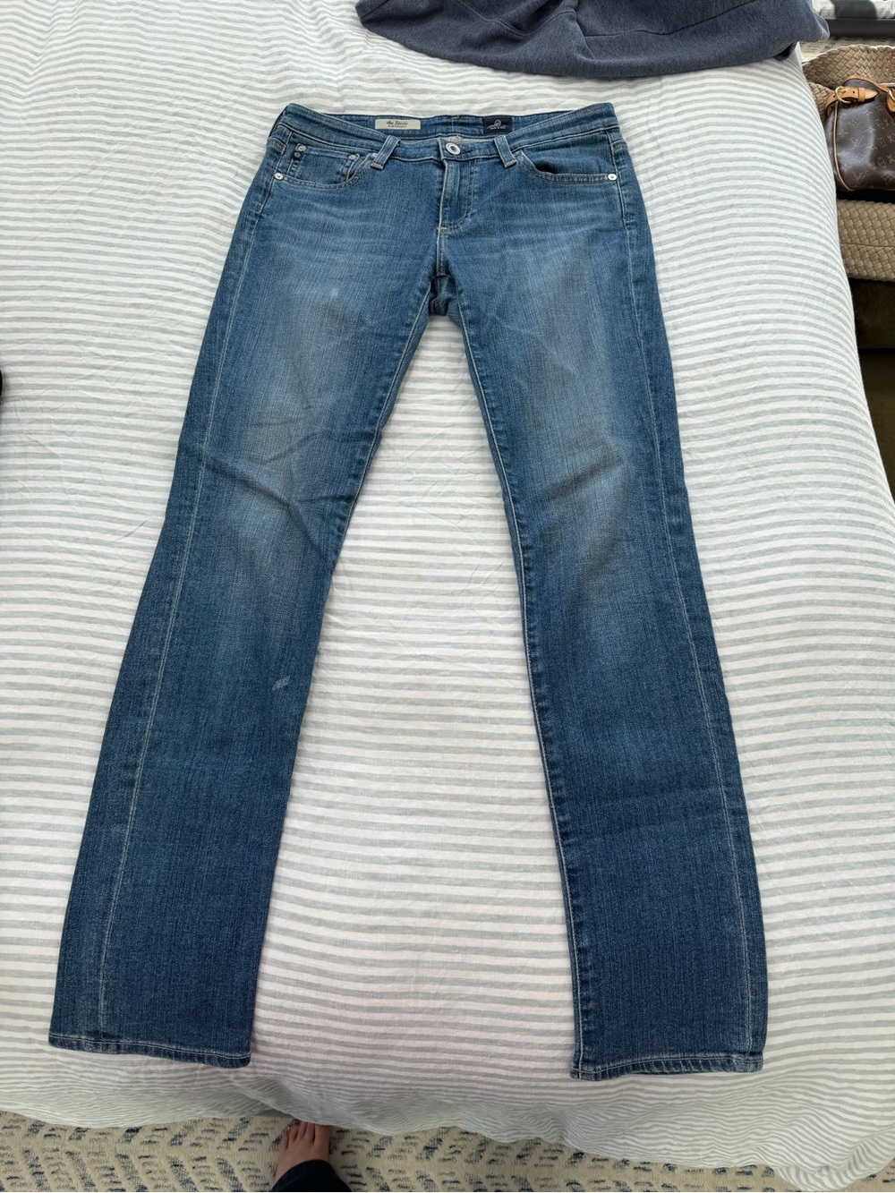AG Adriano Goldschmied Women's Straight-Leg Jeans in Medium Blue Wash